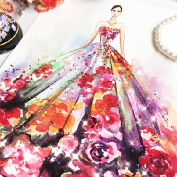 Colorful Silk Chloe Dress - Picture 3 of 12